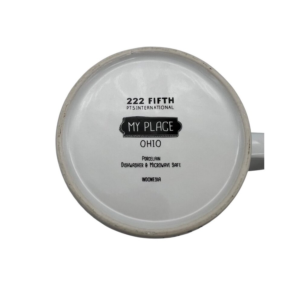 Ohio Map Mug 222 Fifth My Place 27oz Dishwasher Microwave Safe Oversized - Picture 6 of 6